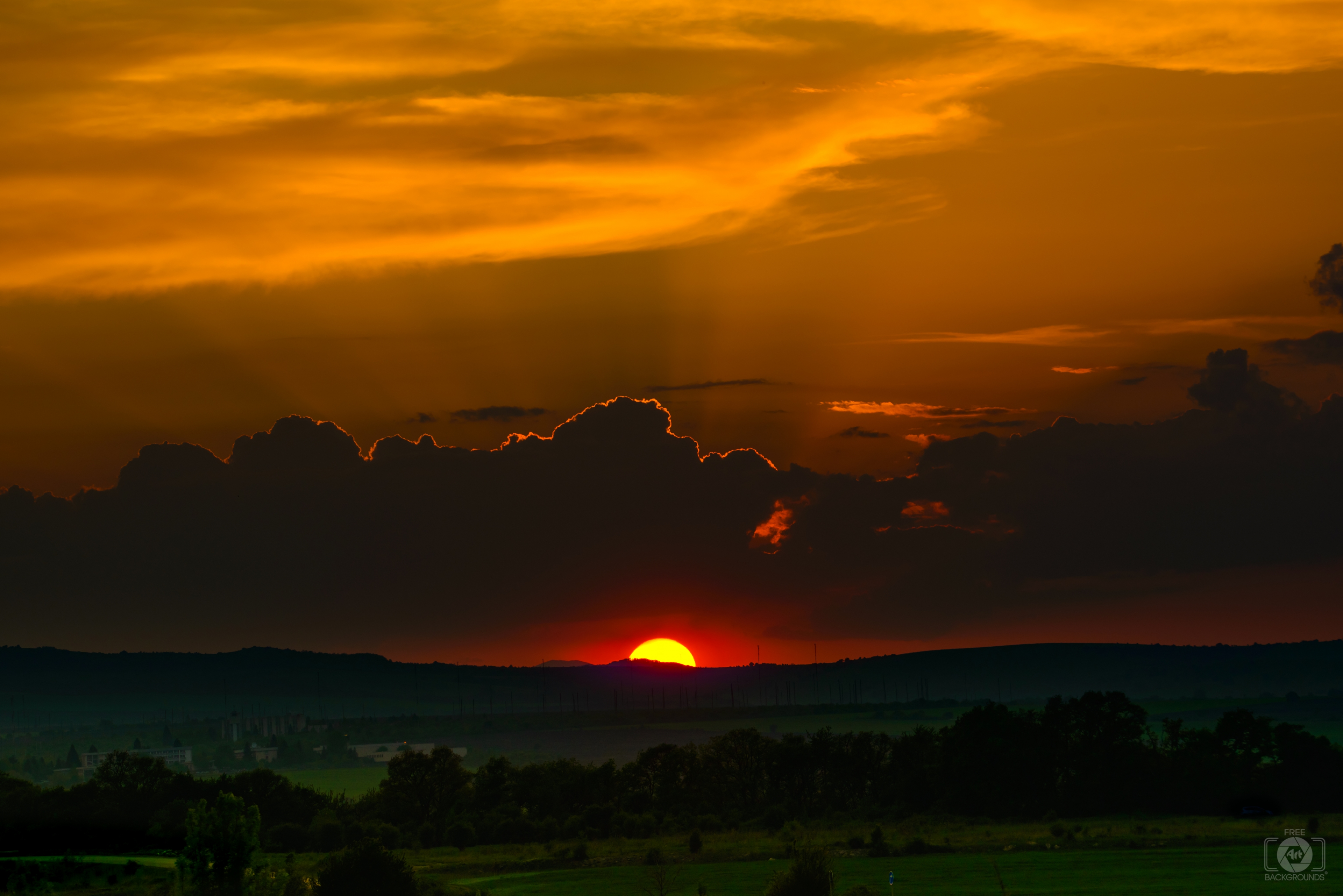 Sunset Landscape Backgroun High Quality Free Backgrounds