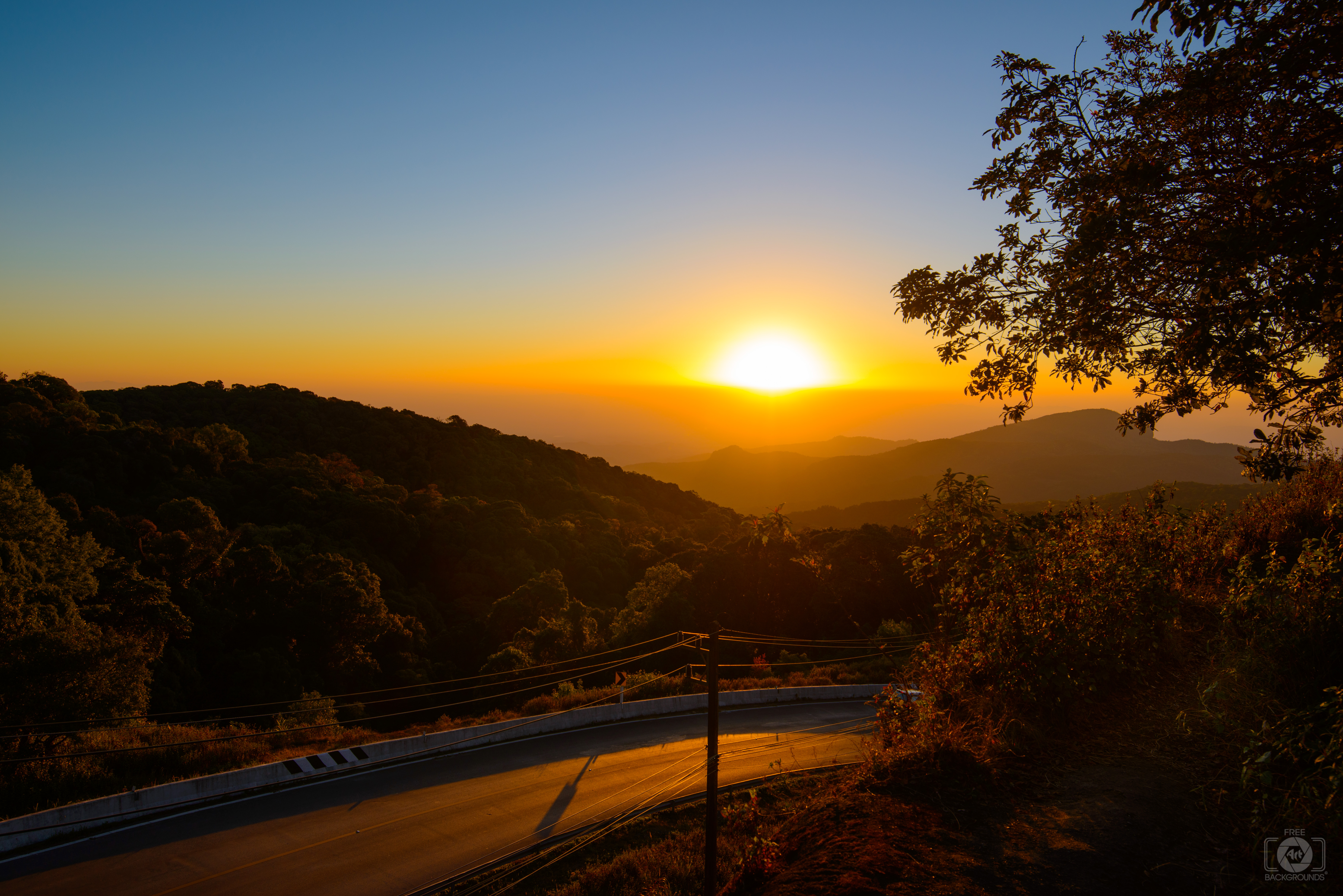 Sunrise Mountain Road Background - High-quality Free Backgrounds