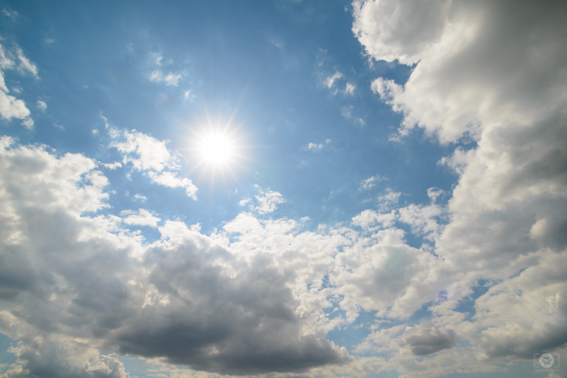 Sky with Clouds and Sun Background - High-quality Free Backgrounds