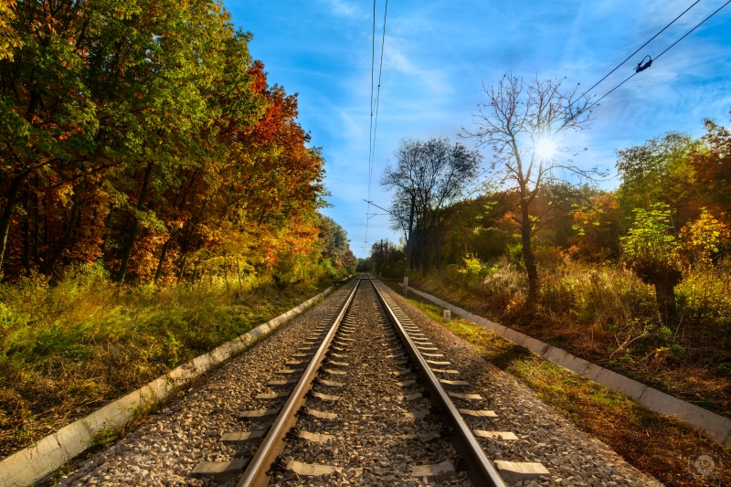 Autumn Railway Background - High-quality free Photo in cattegory Autumn / Backgrounds from FreeArtBackgrounds.com