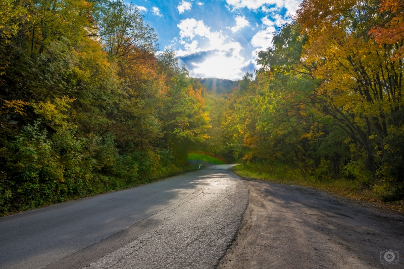 Mountain Autumn Road Background - High-quality free Photo in cattegory Autumn / Backgrounds from FreeArtBackgrounds.com