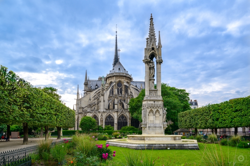 Notre Dame Garden Paris France Background - High-quality free Photo in cattegory World / Backgrounds from FreeArtBackgrounds.com