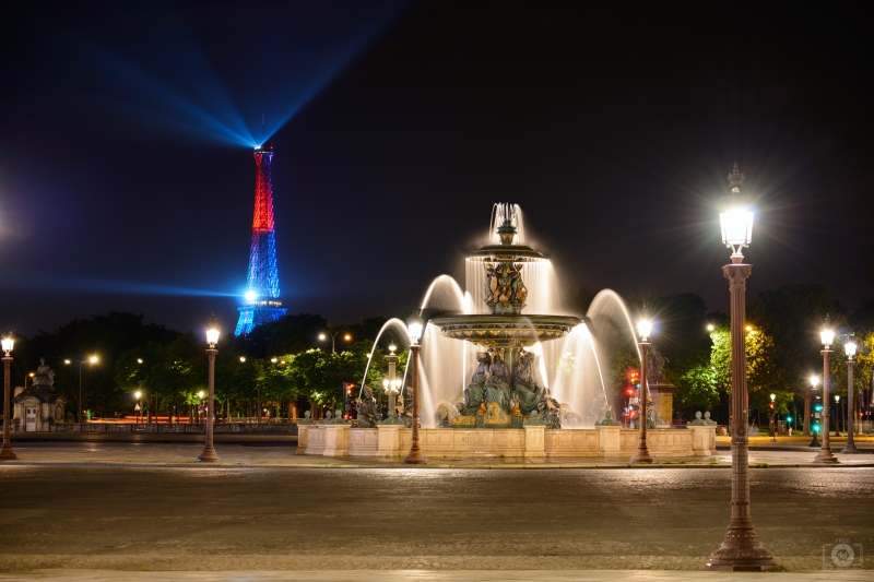 Place de la Concorde Fountain and Eiffel Tower Paris Background - High-quality free Photo in cattegory World / Backgrounds from FreeArtBackgrounds.com