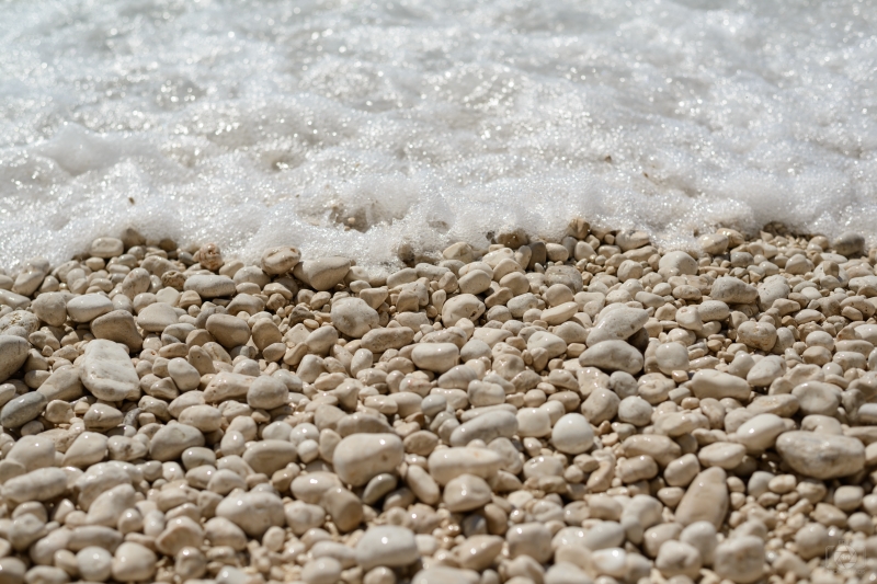 Sea Waves on White Beach Pebble Stones - High-quality free Photo in cattegory Sea / Backgrounds from FreeArtBackgrounds.com