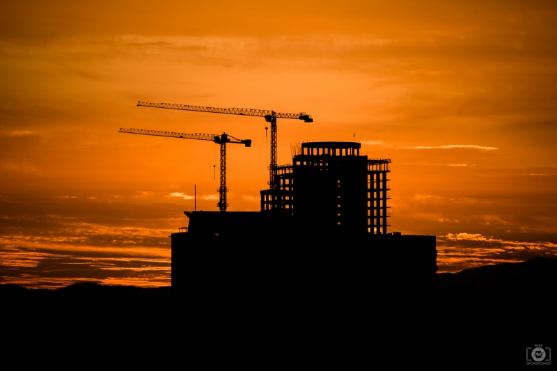 Sunrise Over Construction Background - High-quality free Photo in cattegory City / Backgrounds from FreeArtBackgrounds.com