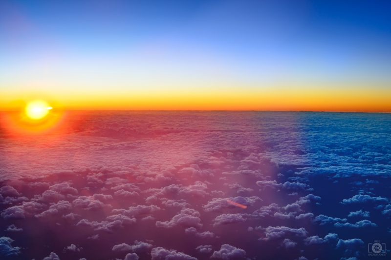 Sunset Sky Above the Clouds Background - High-quality free Photo in cattegory Sunset / Backgrounds from FreeArtBackgrounds.com