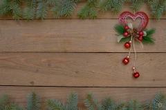 Christmas Background with Heart Decor - High-quality free Photo from FreeArtBackgrounds.com