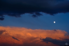 Evening Sky and Moon Background