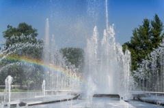 Fountain with Rainbow Background - High-quality free Photo from FreeArtBackgrounds.com