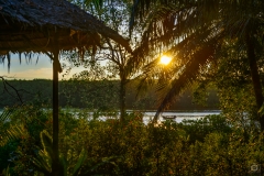 
Sunset Boat Pier Background